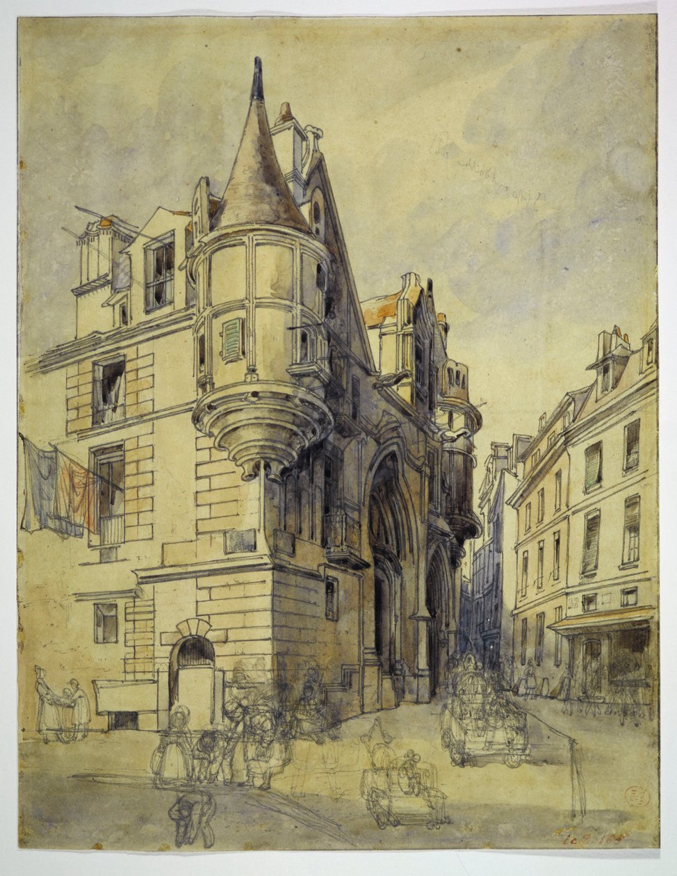 Hôtel de Sens, rue du Figuier, omkring 1833 av Thomas Shotter Boys