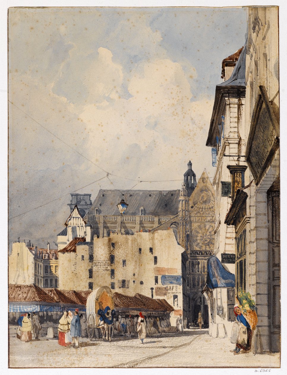 Rue des Prouvaires og Saint-Eustache-kirken av Thomas Shotter Boys