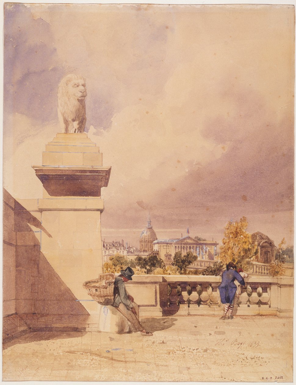 Pont de la Concorde og Deputertkammeret, sett fra terrassen ved Tuileriene av Thomas Shotter Boys
