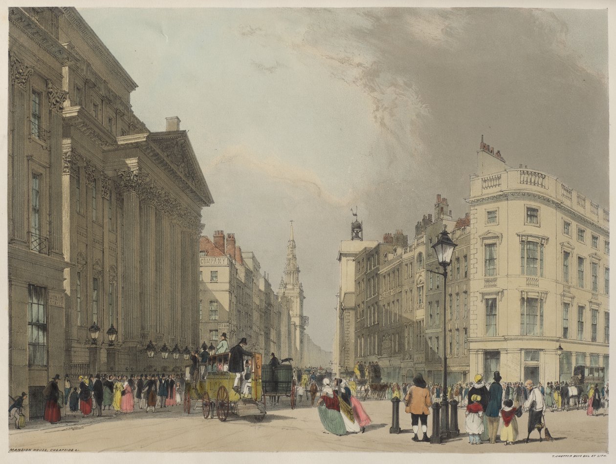 London som det er: Mansion House, Cheapside av Thomas Shotter Boys