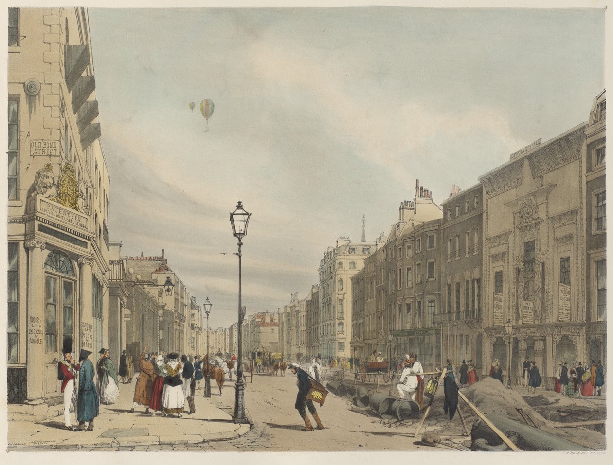 London As It Is: Piccadilly, ser østover mot byen av Thomas Shotter Boys
