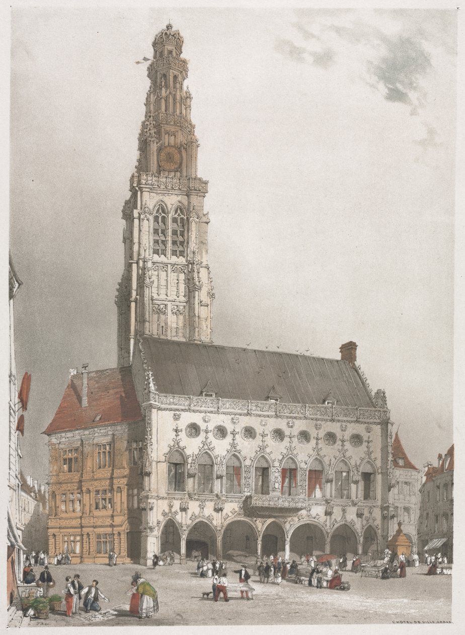 Pittoresk arkitektur i Paris, Gent, Antwerpen, Rouen, 1839. av Thomas Shotter Boys