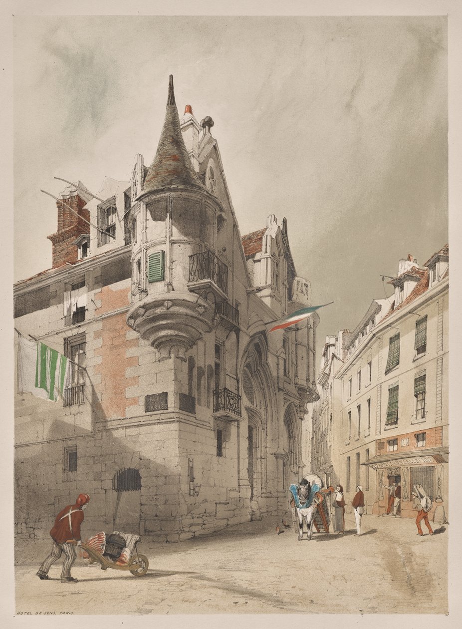 Pittoresk arkitektur i Paris, Gent, Antwerpen, Rouen: Hotel de Sens, Paris av Thomas Shotter Boys