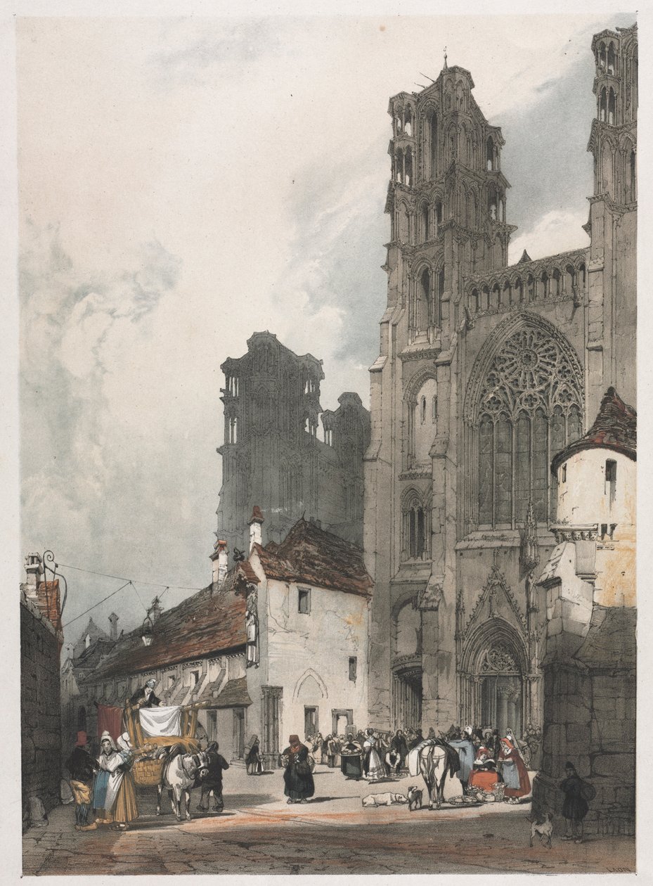 Pittoresk arkitektur i Paris, Gent, Antwerpen, Rouen: Laon, Frankrike, 1839. av Thomas Shotter Boys