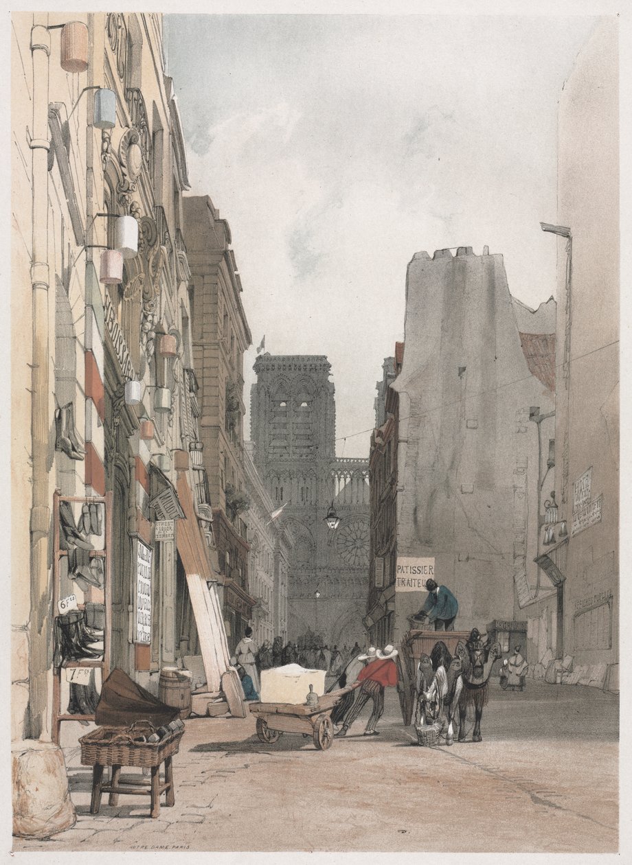 Pittoresk arkitektur i Paris, Gent, Antwerpen, Rouen: Notre Dame, Paris av Thomas Shotter Boys
