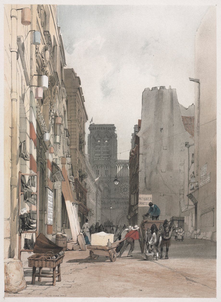 Pittoresk arkitektur i Paris, Gent, Antwerpen, Rouen: Notre Dame, Paris, 1839. av Thomas Shotter Boys