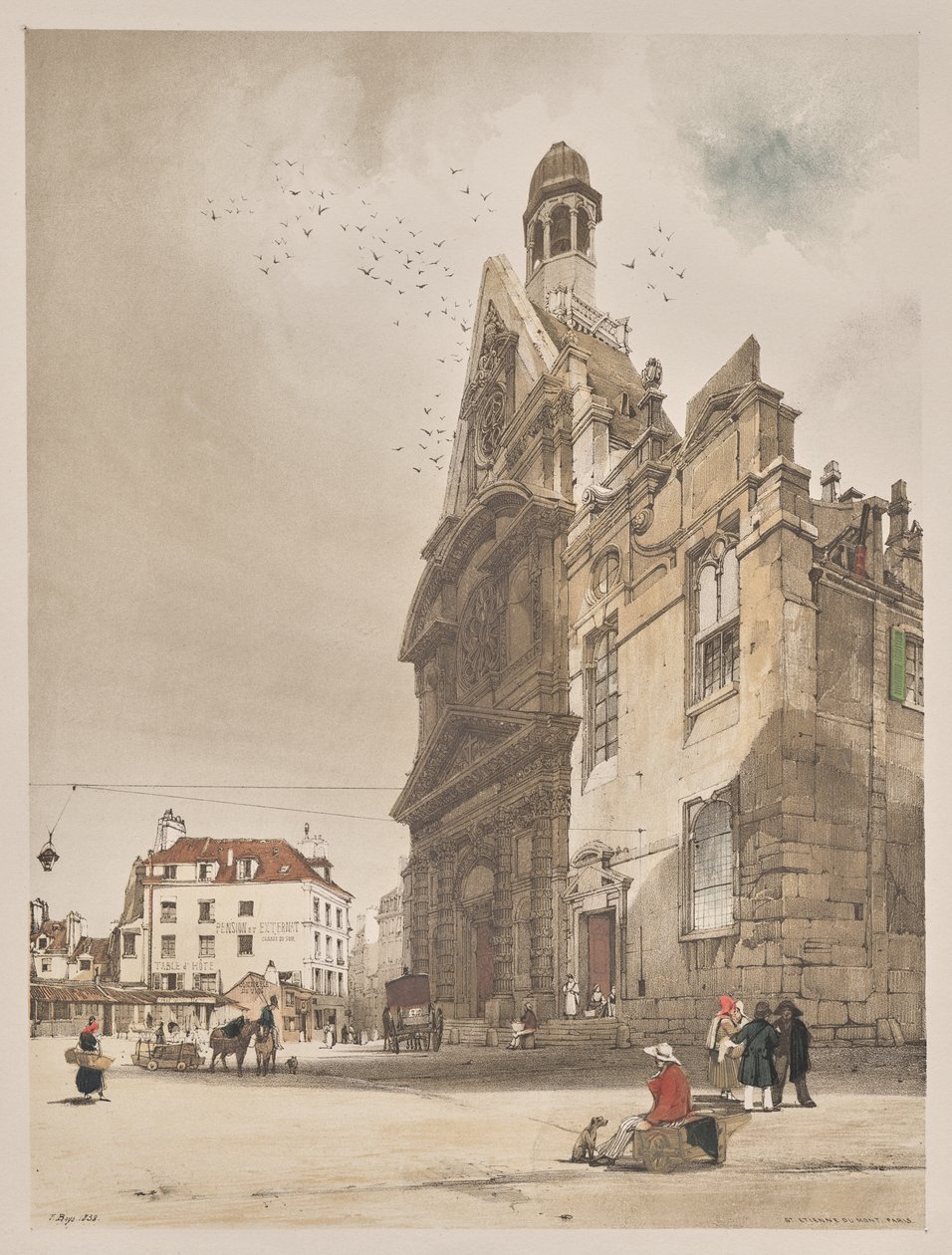 Pittoresk arkitektur i Paris, Gent, Antwerpen, Rouen: St. Etienne du Mont, Paris av Thomas Shotter Boys
