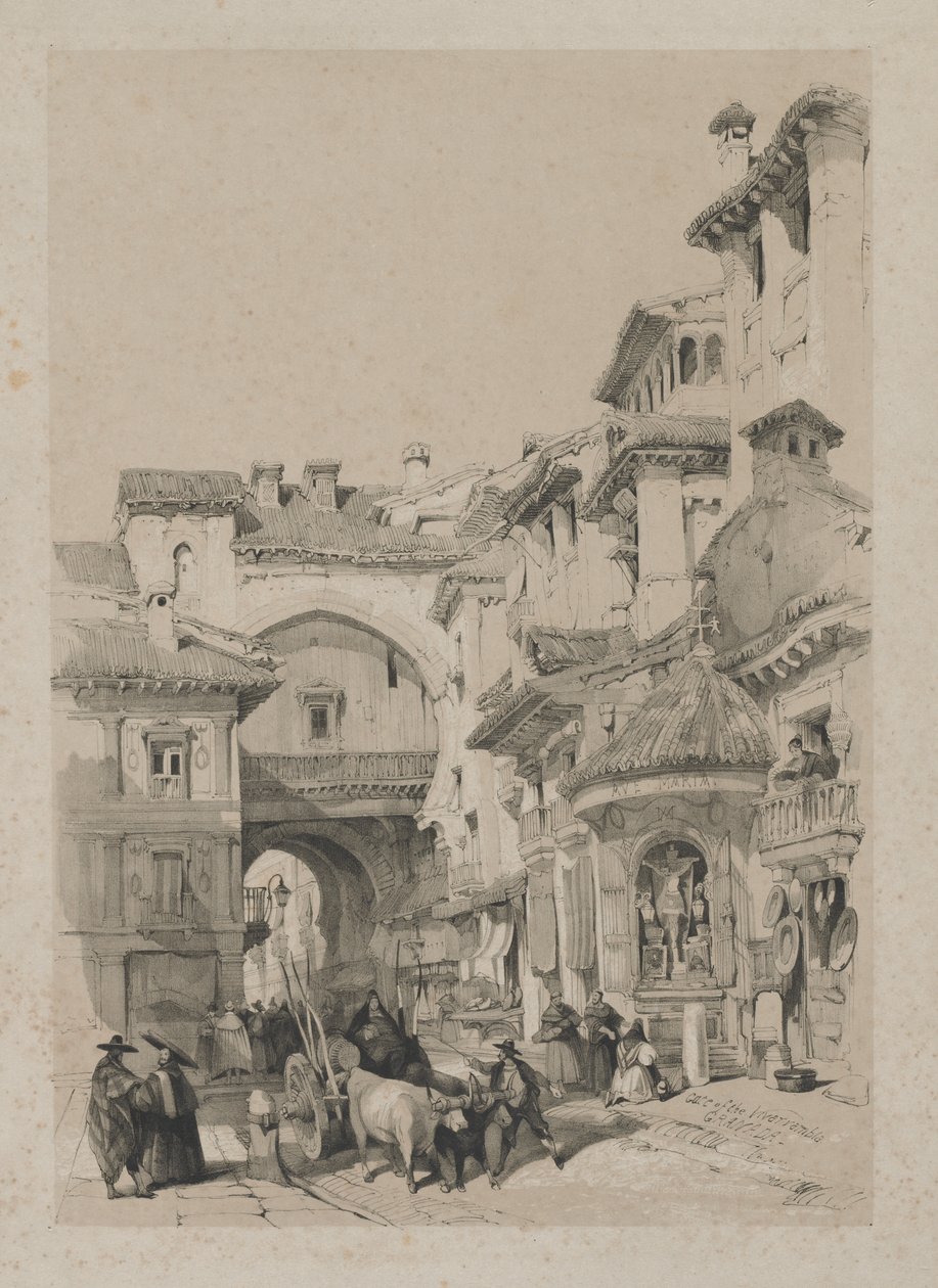 Pittoreske skisser i Spania: Porten til Vivarrambla, Granada av Thomas Shotter Boys