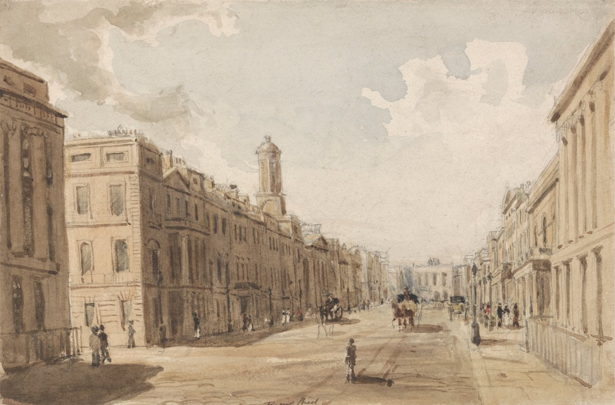 Regent Street, ser mot Piccadilly fra Waterloo Place av Thomas Shotter Boys
