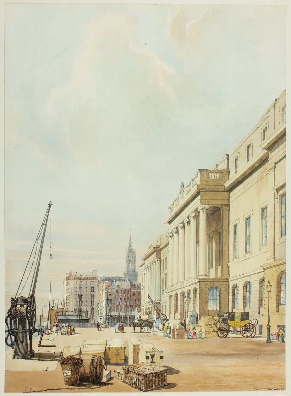 The Custom House, plate tre fra Original Views of London as It Is av Thomas Shotter Boys