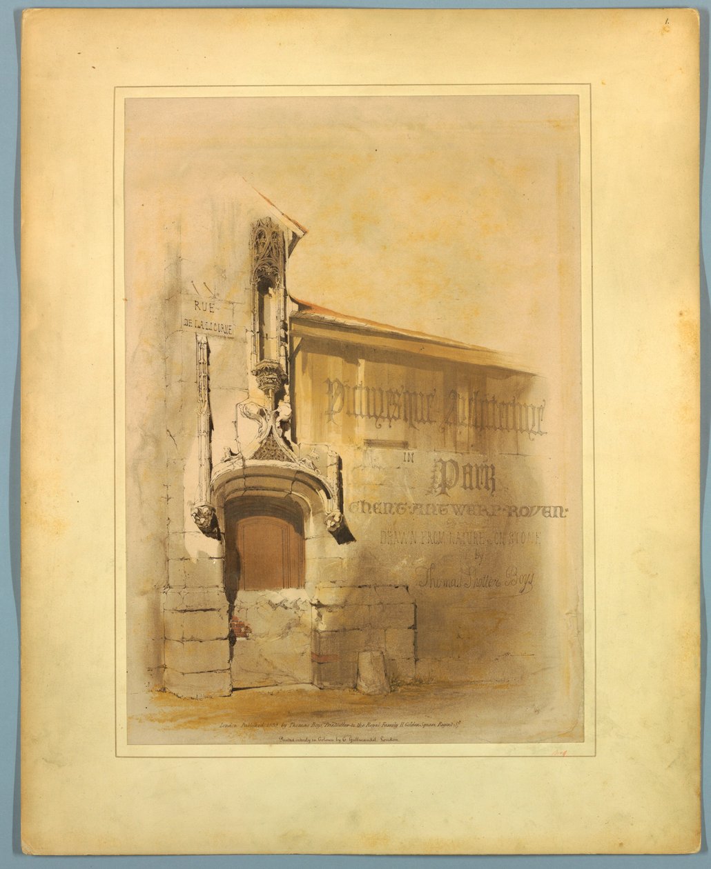 Tittelside, "Picturesque Architecture in Paris, Ghent, Antwerpen, Rouen, etc." av Thomas Shotter Boys
