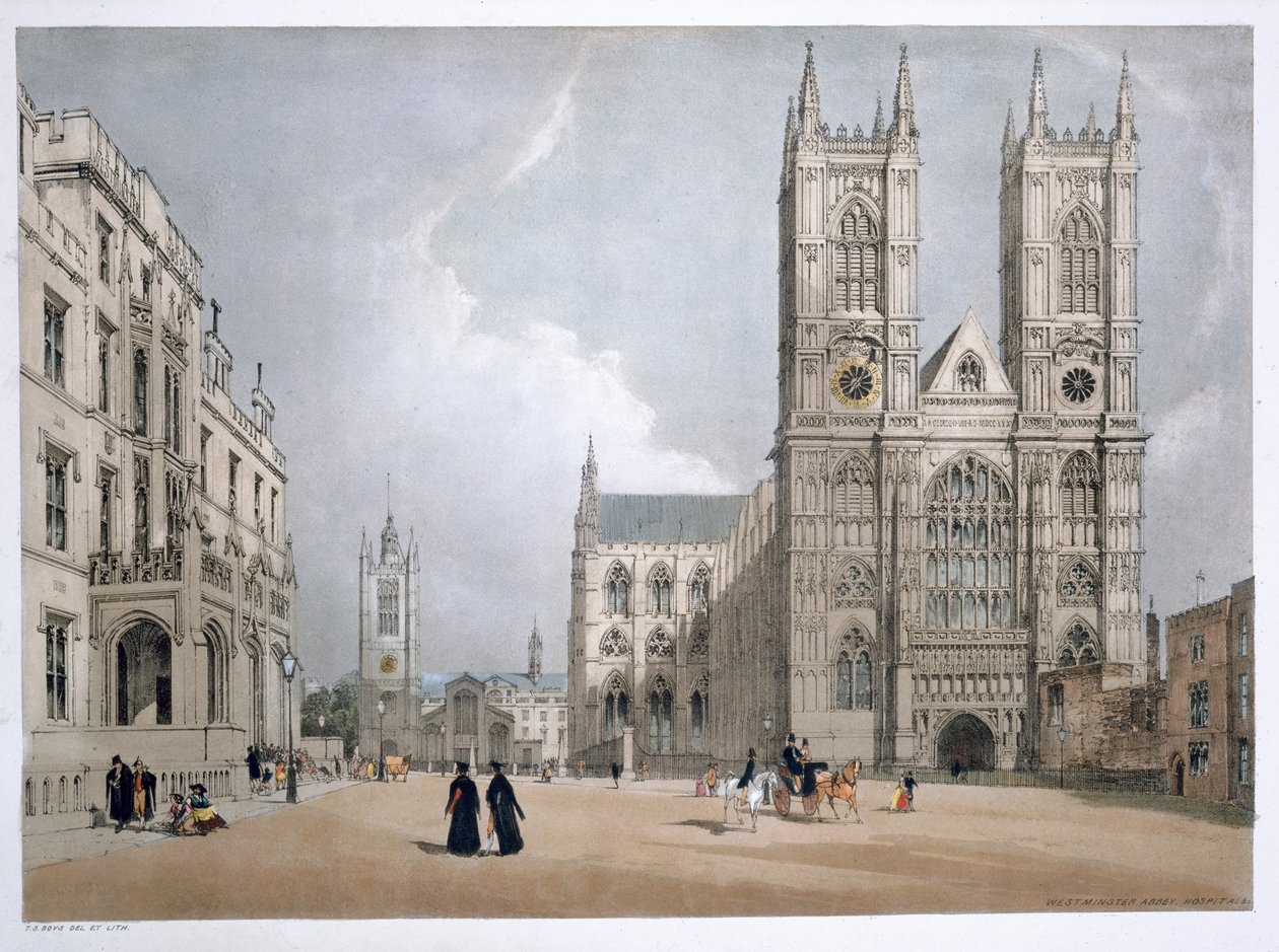 Westminster Abbey and Hospital, London, 1842 av Thomas Shotter Boys