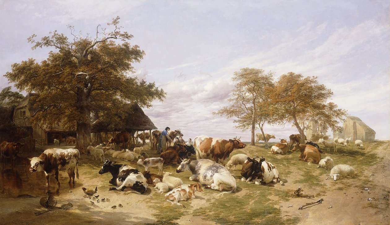 A Dairy Farm on the Marshes, East Kent, 1859 av Thomas Sidney Cooper