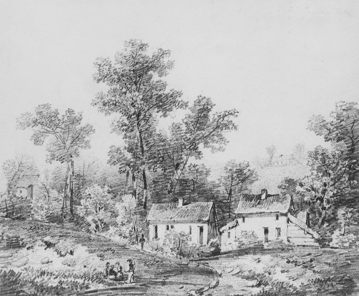 Gårdslandskap (fra McGuires utklippsbok) av Thomas Sidney Cooper