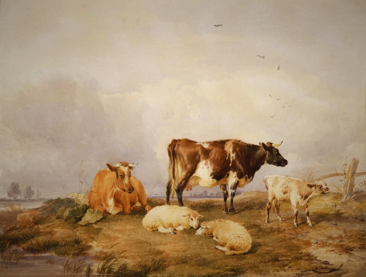 'Landskap og storfe', c1823-1902 av Thomas Sidney Cooper