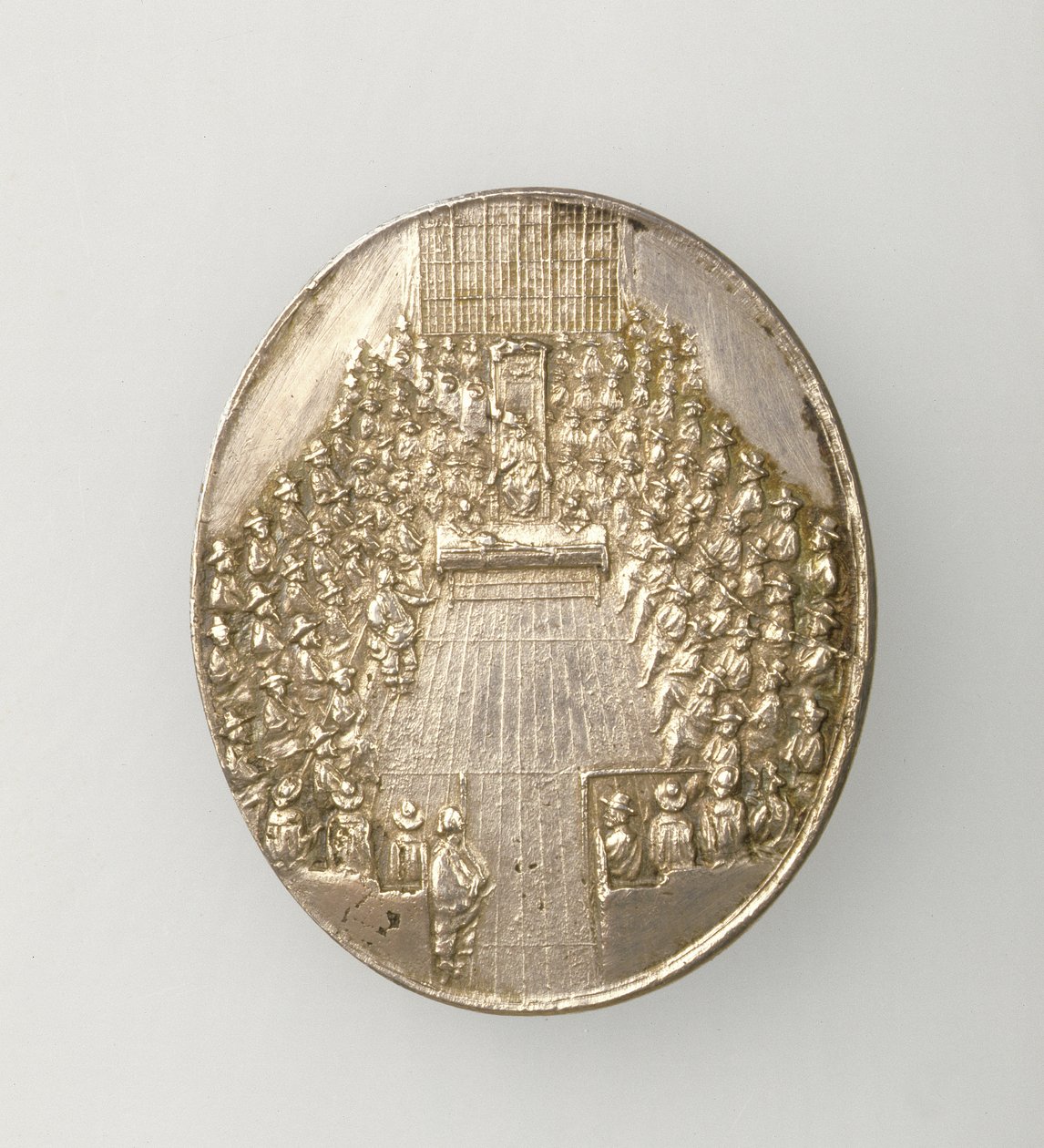 Dunbar-medalje som viser The House of Parliament 1650 (revers) (sølv) (for forside se 168065) av Thomas Simon