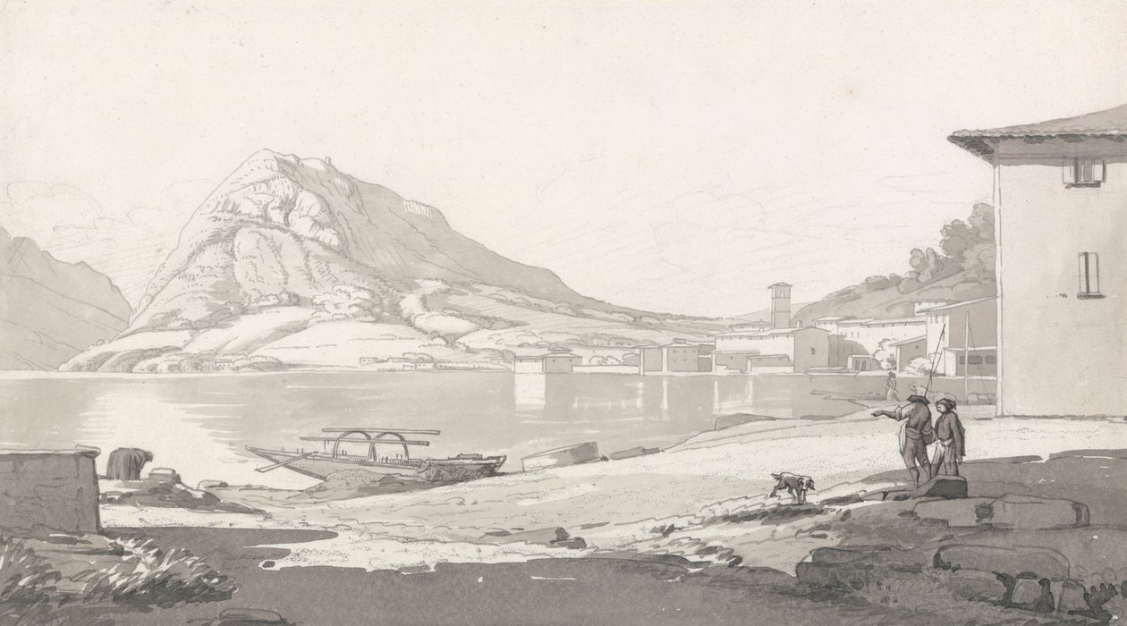 Byen og Luganosjøen av Thomas Smith of Derby