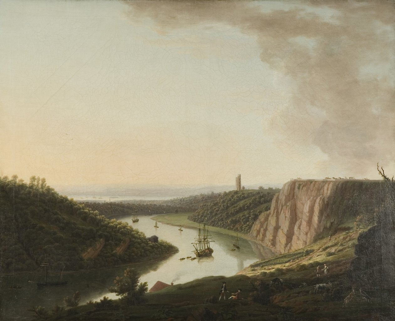 Utsikt fra Durdham Down (olje på lerret) av Thomas Smith of Derby