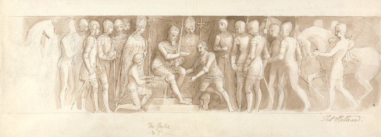 Design for Grand Staircase, Buckingham Palace, Centre & 2d av Thomas Stothard