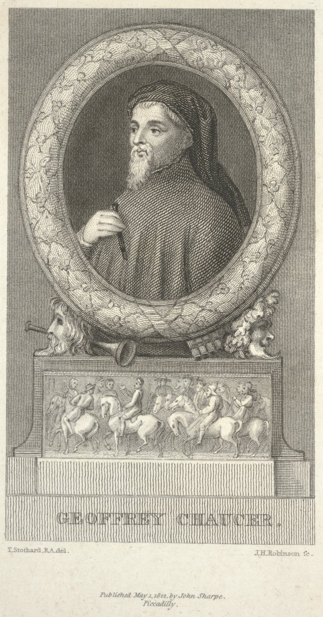 Geoffrey Chaucer, gravert av John Henry Robinson (1796–1871) av Thomas Stothard