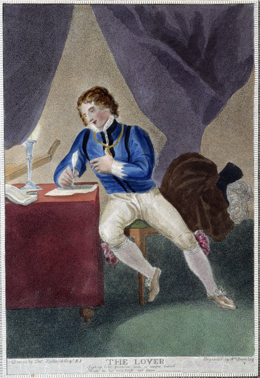Mann som skriver et kjærlighetsbrev av Thomas Stothard