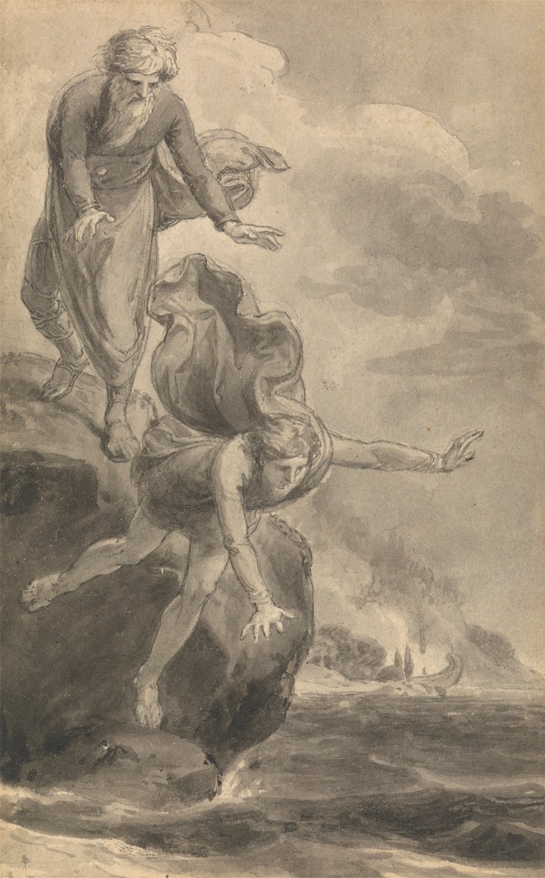 En av seks illustrasjoner til Fenelons "The Adventures of Telemachus son of Ulysses" av Thomas Stothard