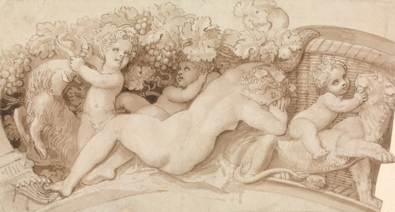 Relieffdesign for en sølvsaltkjeller av Thomas Stothard