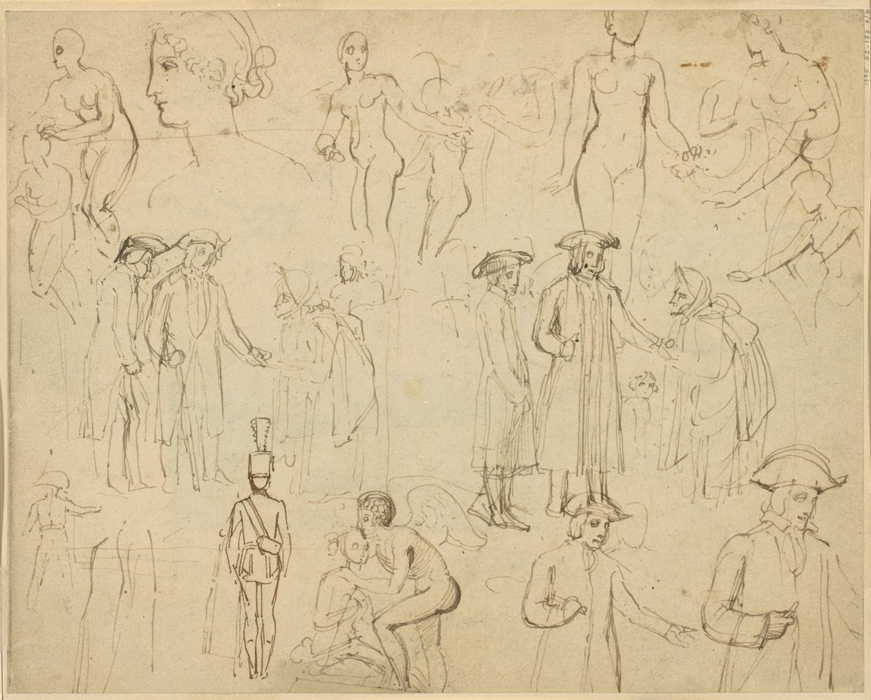 Roger de Coverley og sigøynerne [verso] av Thomas Stothard