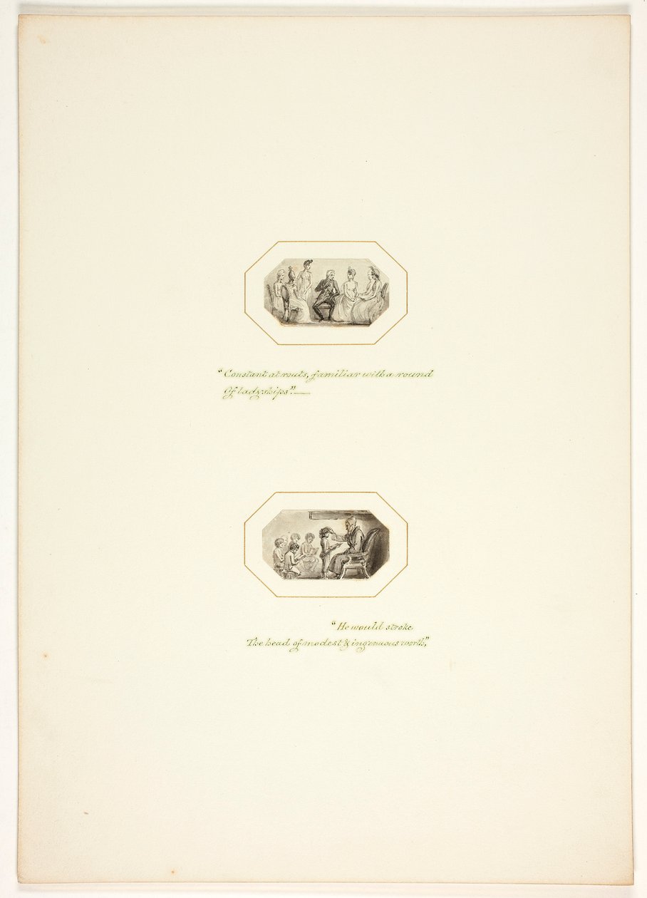 Studie til en plate fra The Task av Thomas Stothard