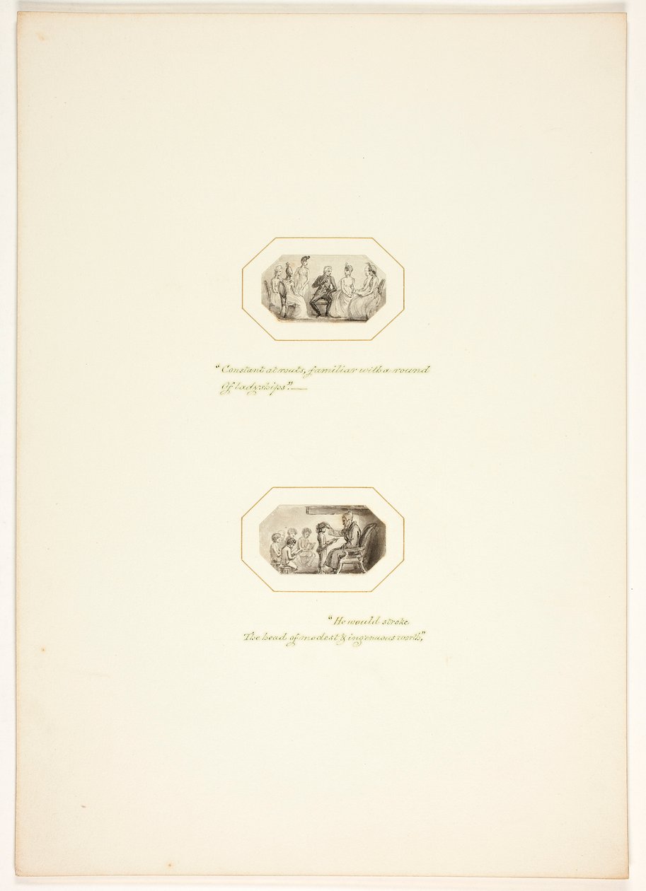 Studie til en plansje fra Oppgaven av Thomas Stothard