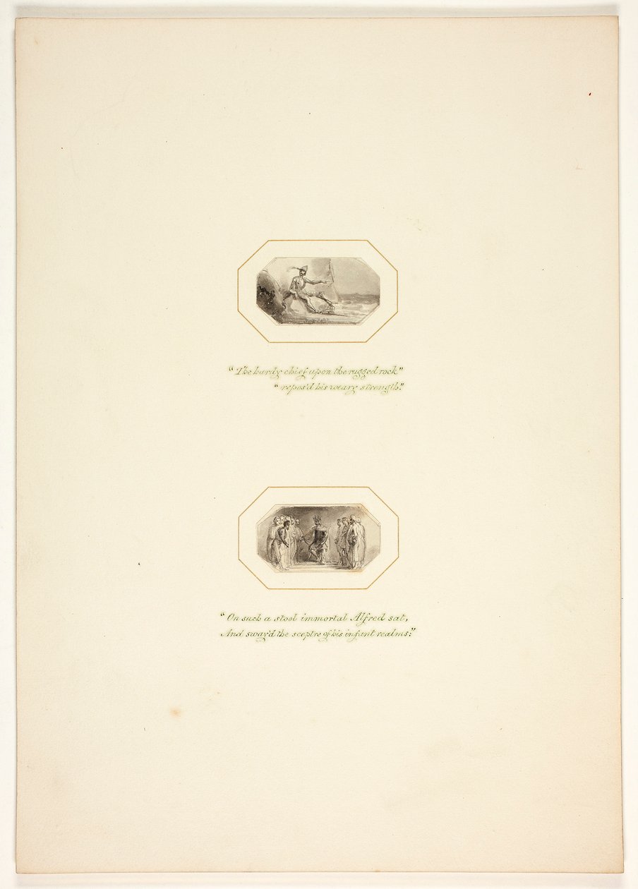 Studie til en plansje fra The Task av Thomas Stothard