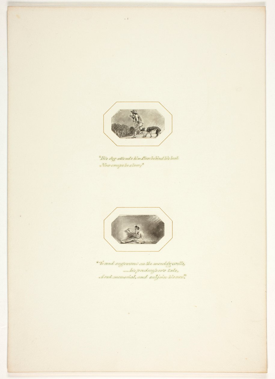 Studie til en plansje fra The Task av Thomas Stothard