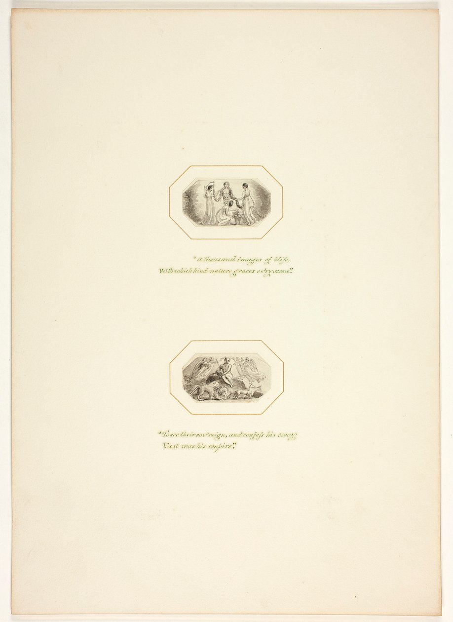Studie til en plansje fra The Task av Thomas Stothard