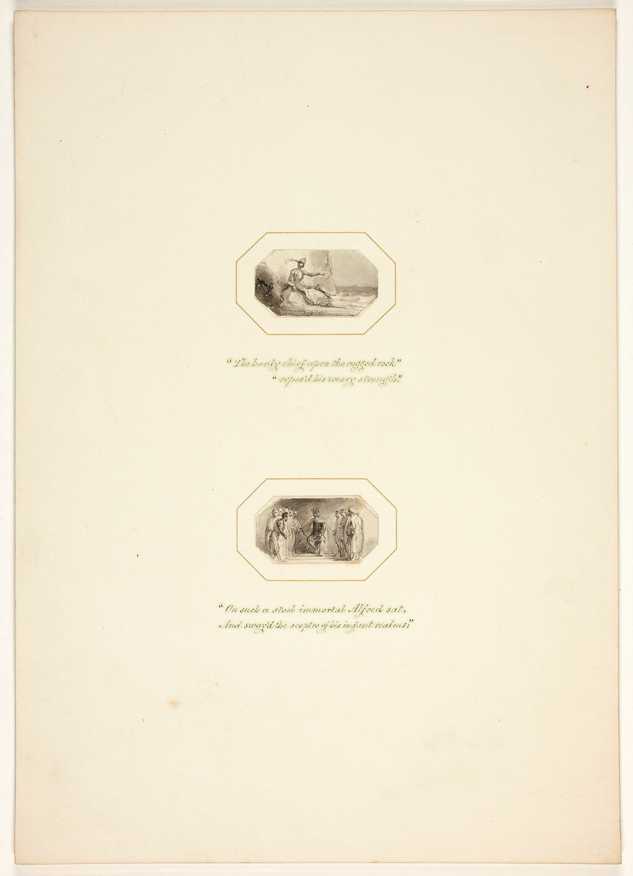 Studie til en plansje fra The Task av Thomas Stothard