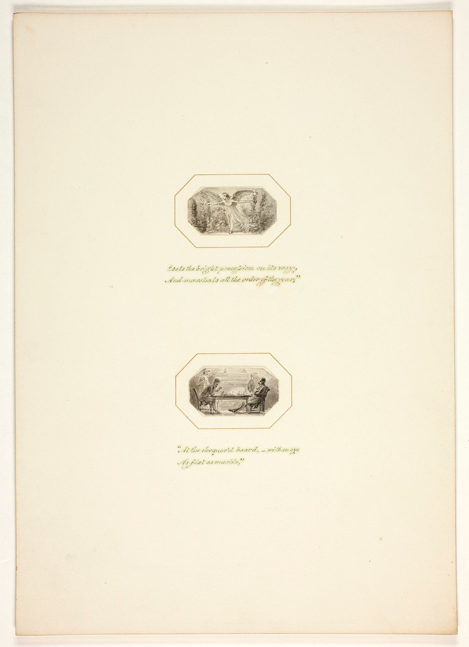 Studie für eine Platte aus The Task av Thomas Stothard