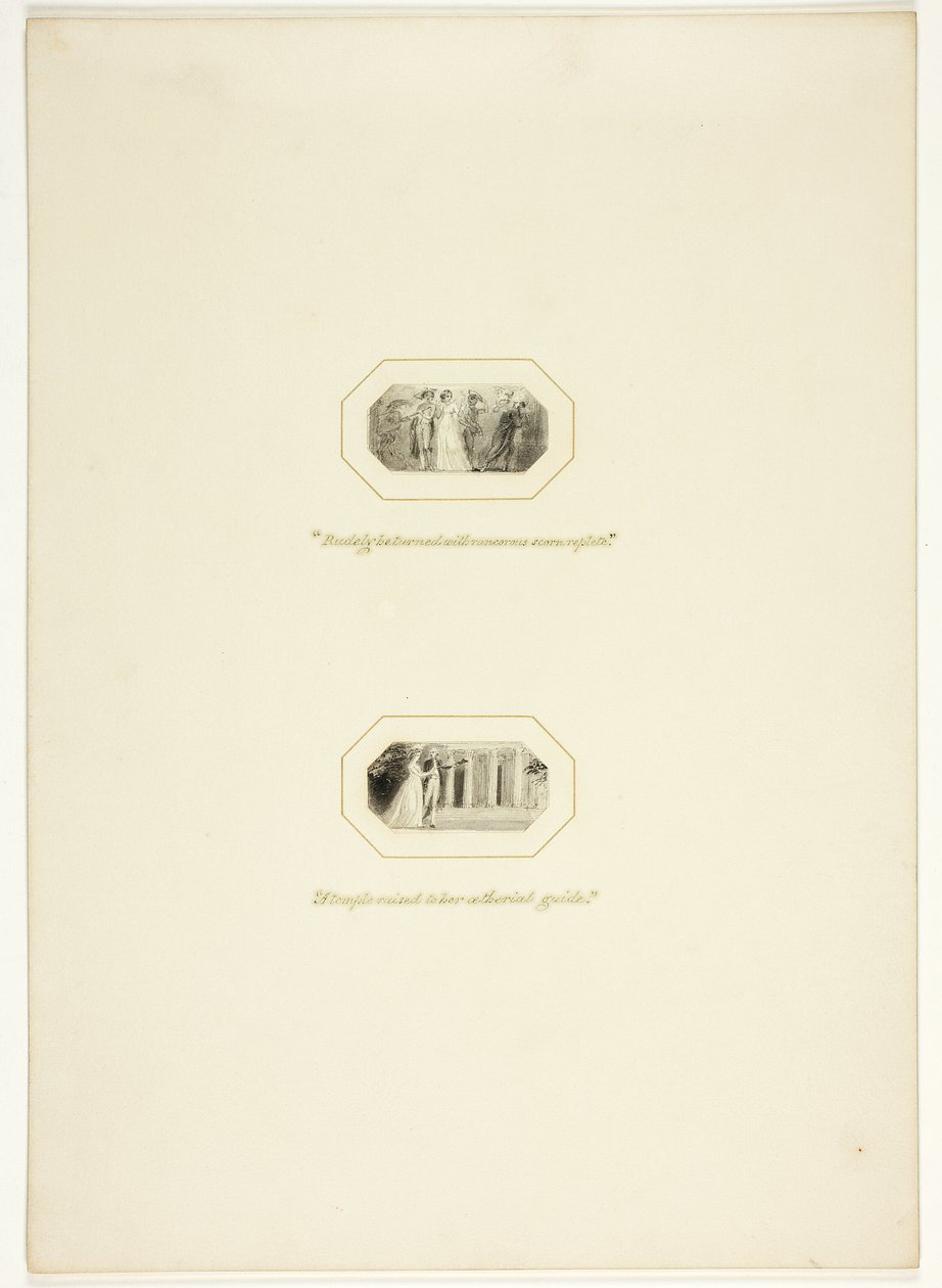 Studer etter en tallerken fra The Triumphs of Temper, i Royal Engagements Pocket Book fra 1796 av Thomas Stothard