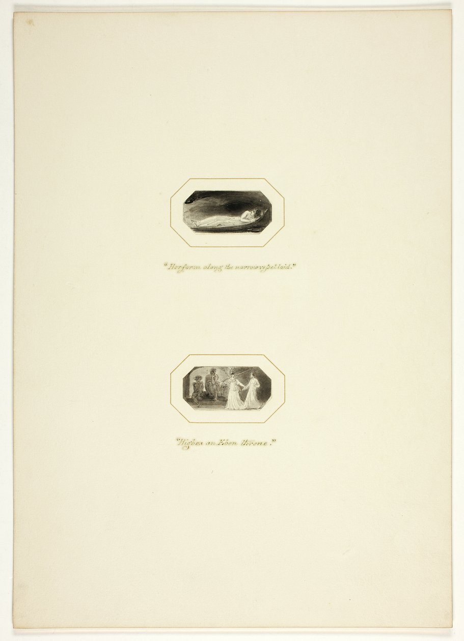 Studer for en tallerken fra The Triumphs of Temper, i Royal Engagements Pocket Book fra 1796 av Thomas Stothard