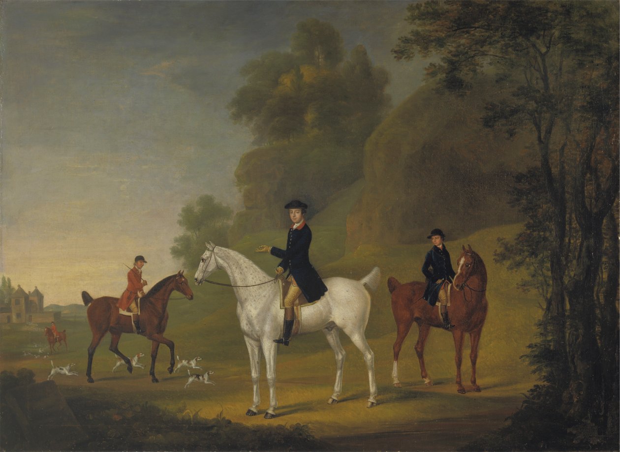 Lord Bulkeley og hans Harriers, hans Huntsman John Wells og Whipper-In R. Jennings av Thomas Stringer