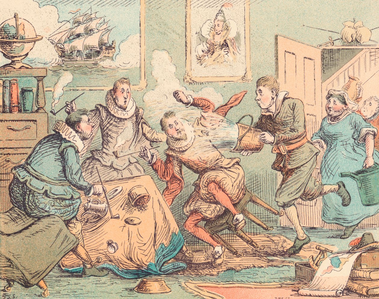 Sir Walter Raleighs Pipe Put Out, c1884 av Thomas Strong Seccombe