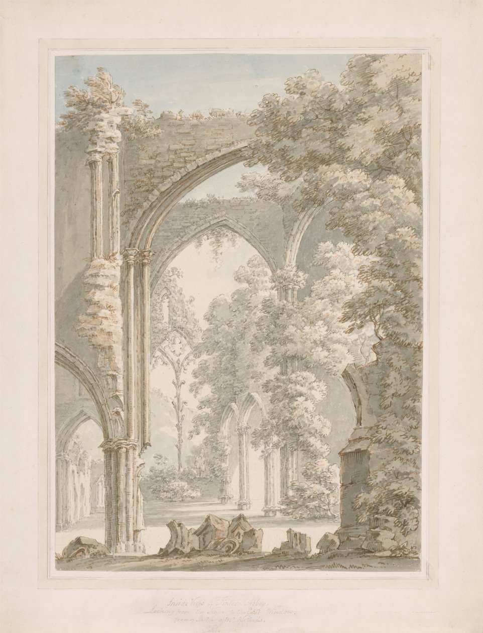 Innvendig utsikt over Tintern Abbey ser fra skipet til østvinduet av Thomas Sunderland