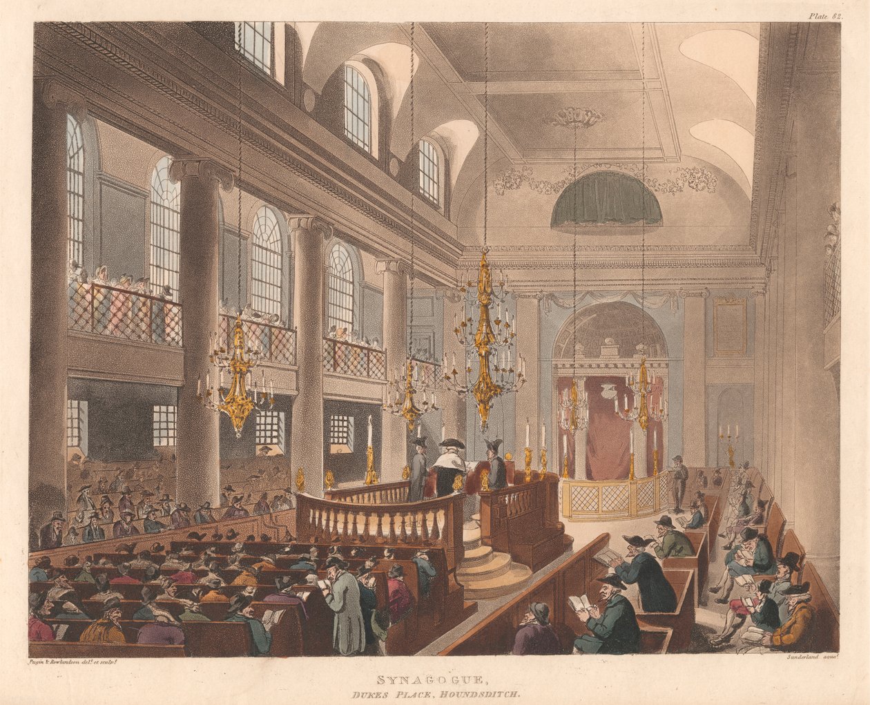 Synagoge, Duke's Place, Houndsditch av Thomas Sunderland