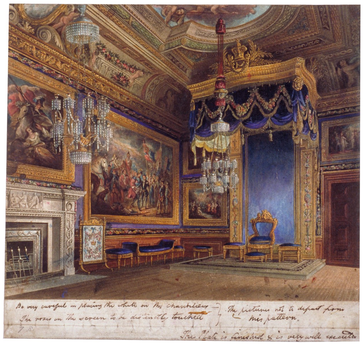 Innvendig utsikt over King's Audience Chamber i Windsor Castle, Berkshire, 1818 av Thomas Sutherland