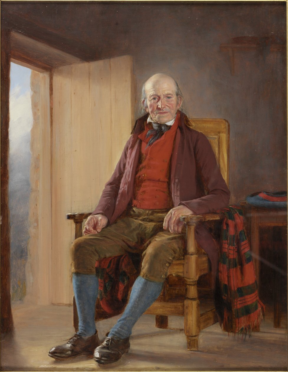 En Northumbrian Farmer (olje på panel) av Thomas Sword Good