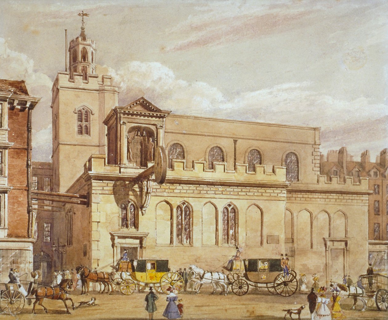 Church of St Dunstan in the West, Fleet Street, City of London, 1827 av Thomas Talbot Bury