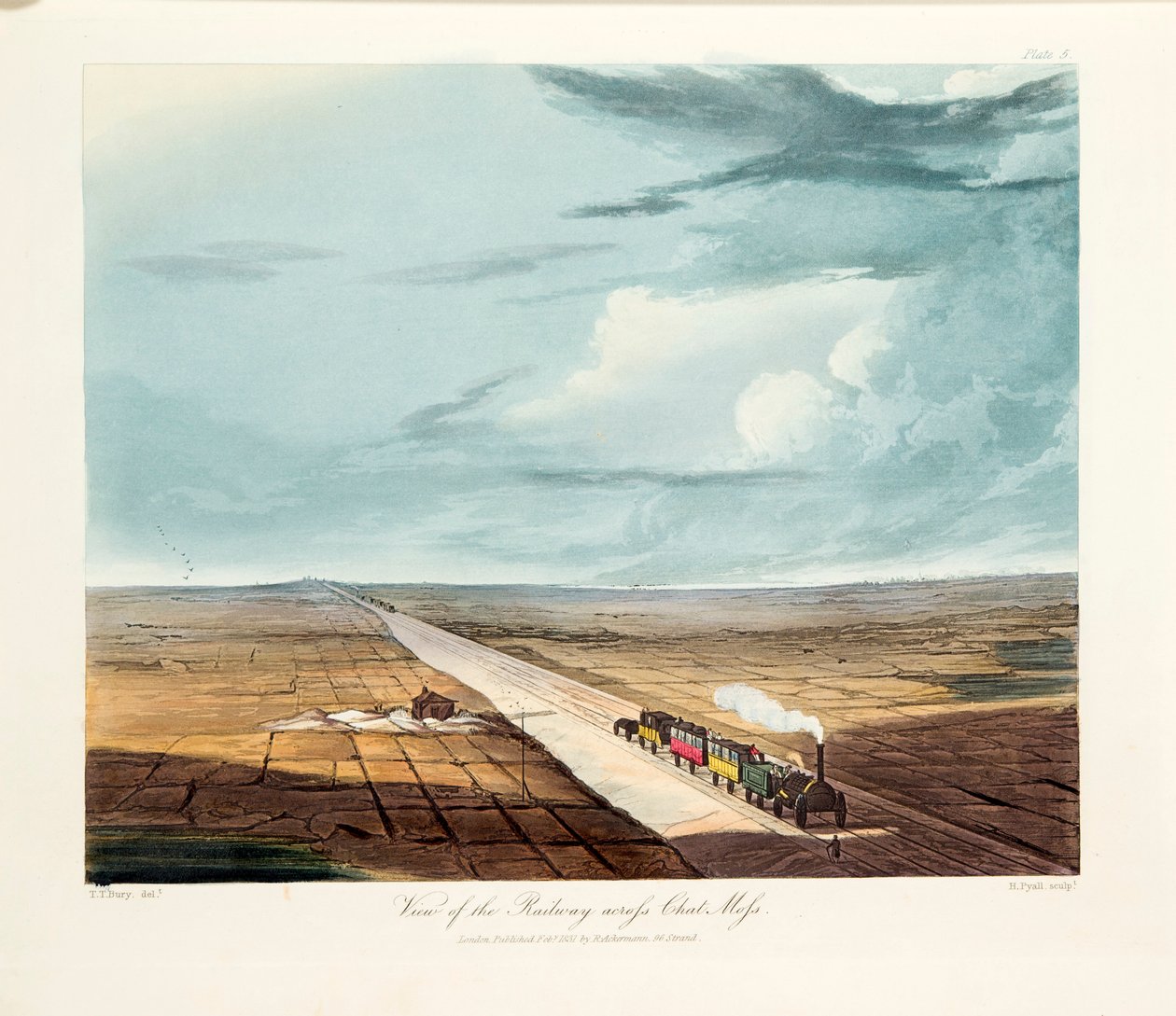 Rainhill Bridge, Chat Moss, nær Liverpool, 1831 av Thomas Talbot Bury