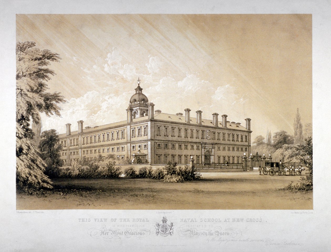 Royal Naval School ved New Cross, Lewisham, London, c1870. av Thomas Talbot Bury