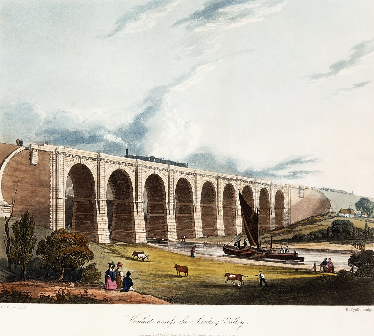 Viadukt over Sankey Valley, 1831 av Thomas Talbot Bury