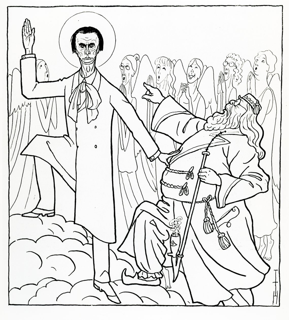 Karikatur av Rudolf Steiner, illustrasjon fra 