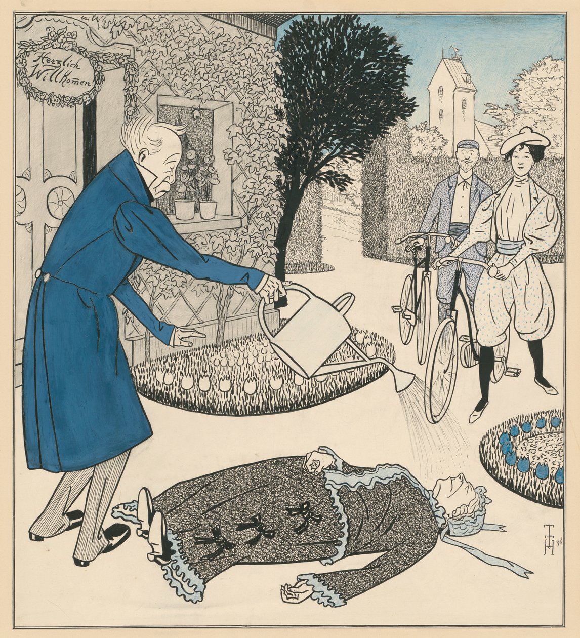 Den moderne kvinnen eller besøk hos de nygifte av Thomas Theodor Heine
