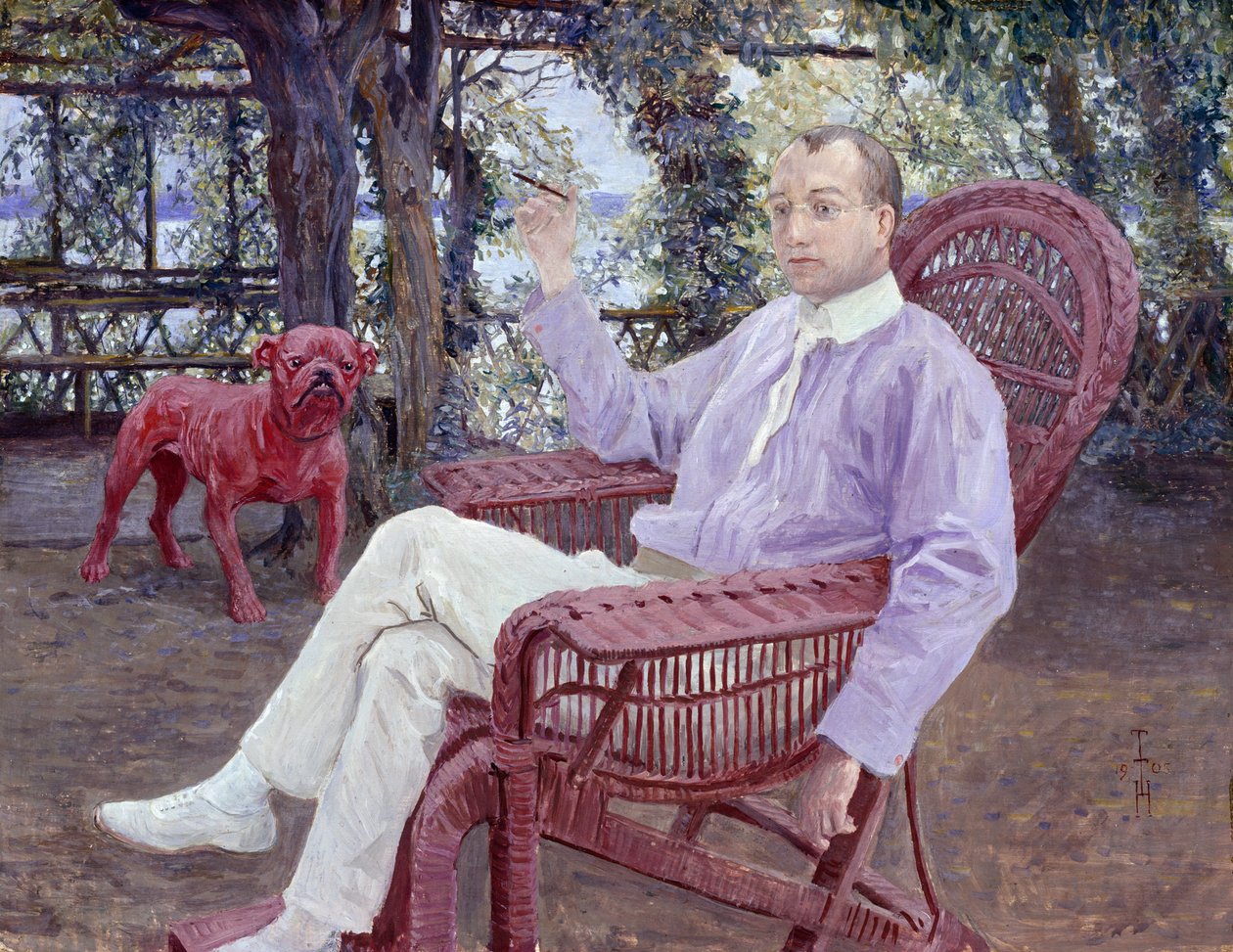 München-forleggeren Albert Langen i hagen av Thomas Theodor Heine